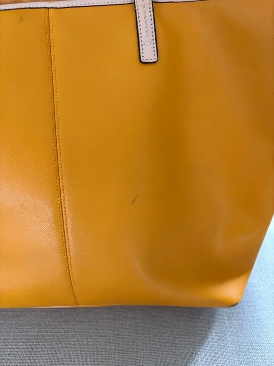 coach park metro shoulder tote bag f24341 pumpkin yellow sarifiano leather - Picture 8 of 14